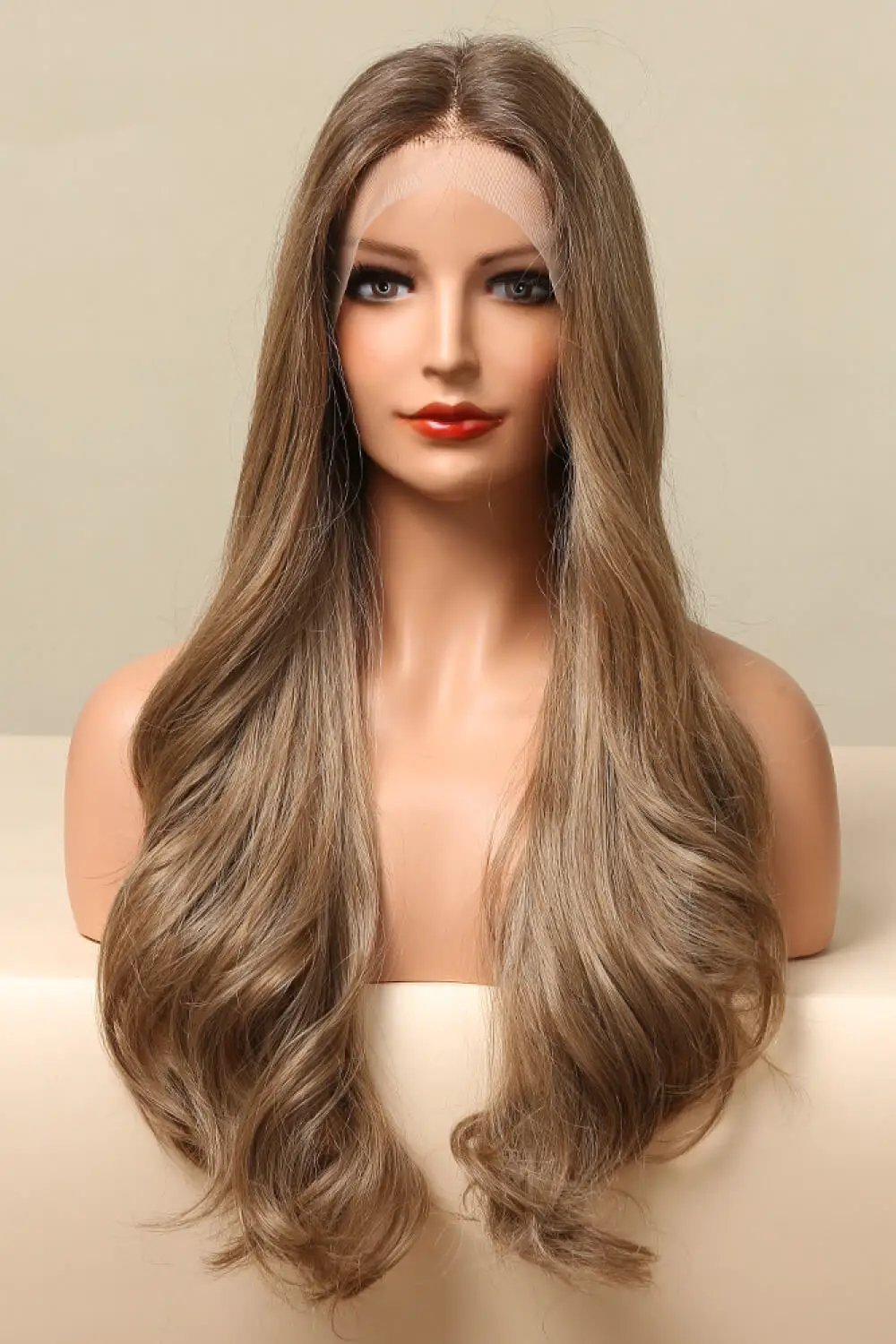 13*2" Lace Front Wigs Synthetic Long Wave 26" 150% Density in Golden Brown by Trendsi