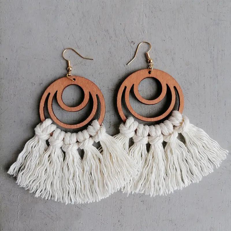 Tassel Detail Geometric Earrings by Trendsi