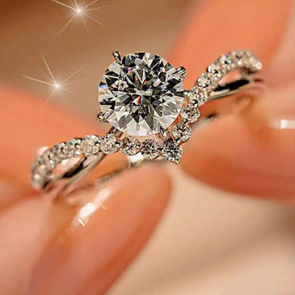 Moissanite 925 Sterling Silver Ring by Trendsi