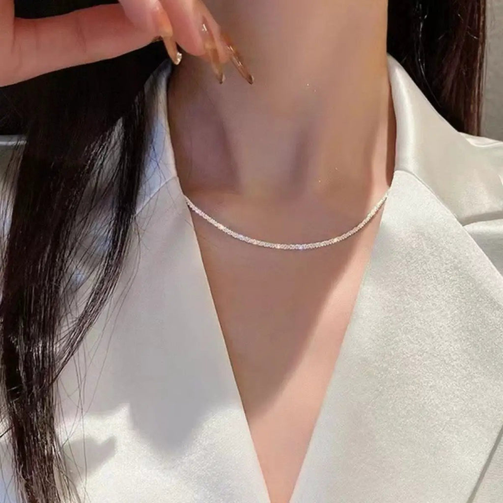 925 Sterling Silver Chain Necklace by Trendsi