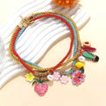 3 Piece Colorful Rope Charm Necklace by Trendsi