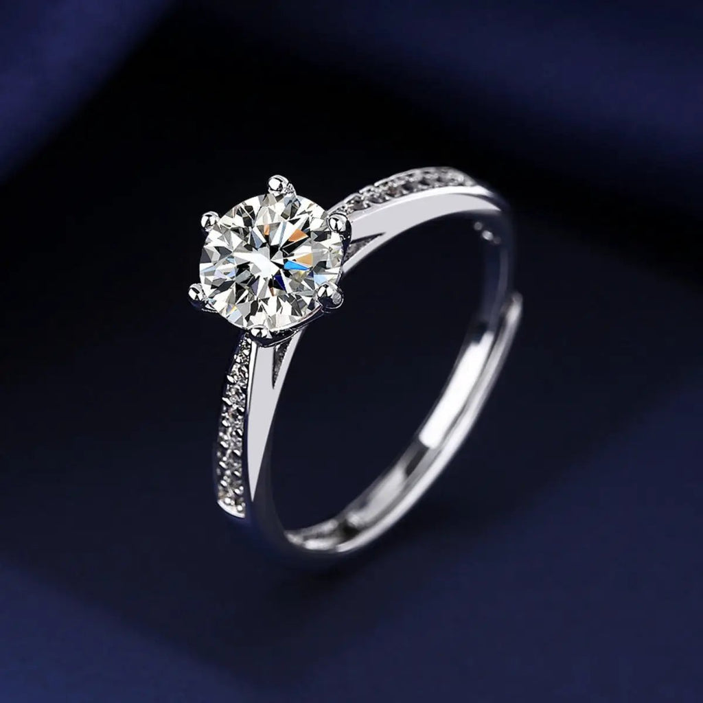 1 Carat Moissanite 925 Sterling Silver Ring by Trendsi