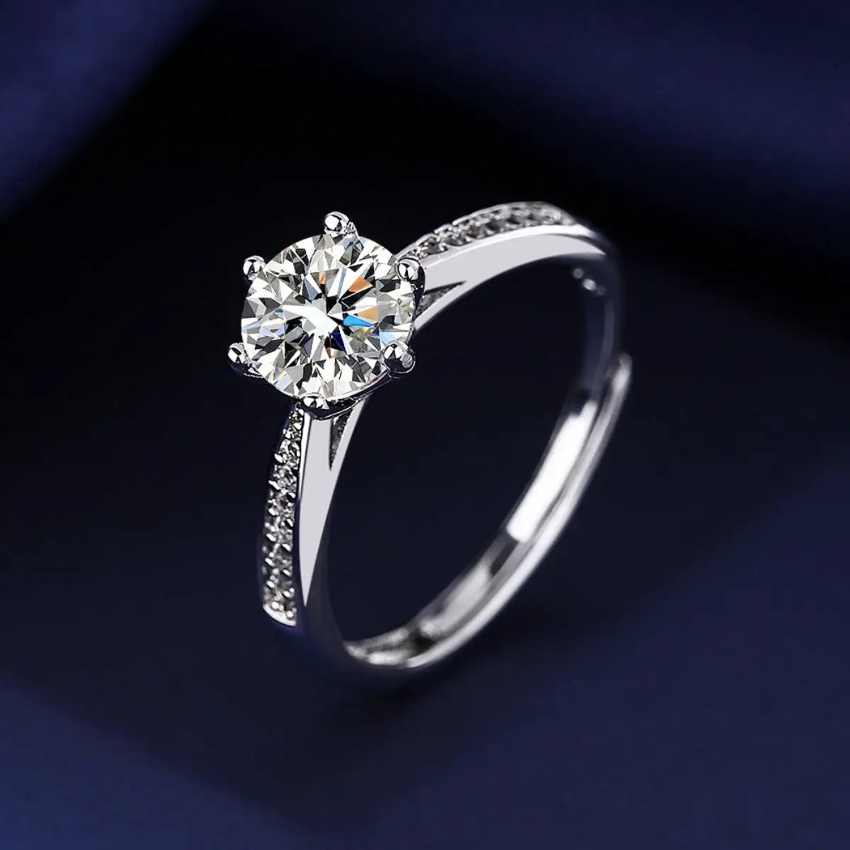 1 Carat Moissanite 925 Sterling Silver Ring by Trendsi