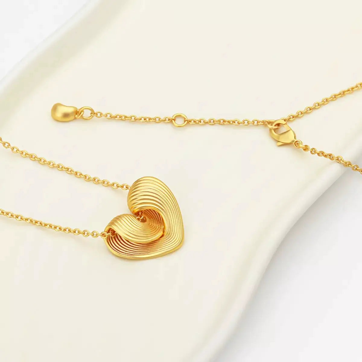 18K Gold-Plated Heart Pendant Necklace by Trendsi