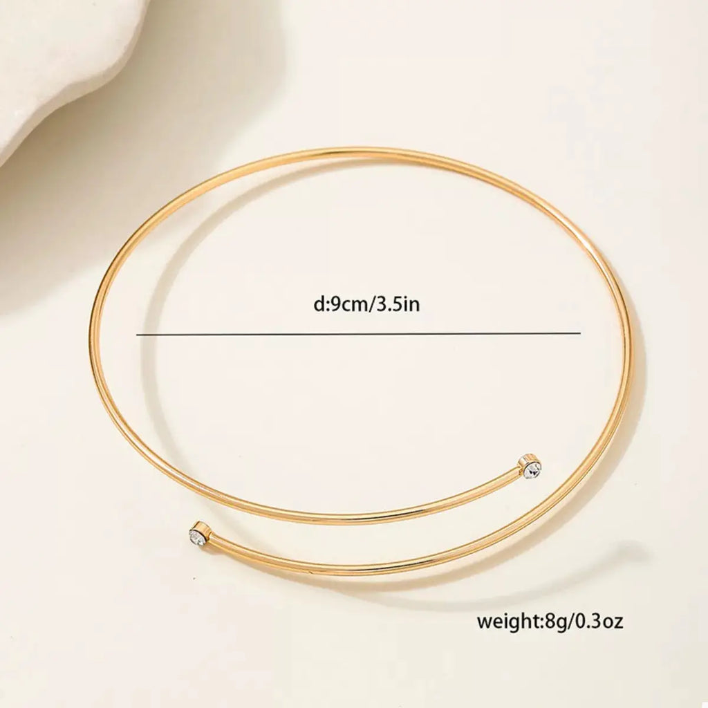 Delicate Gold Wire Upper Arm Bracelet by Trendsi