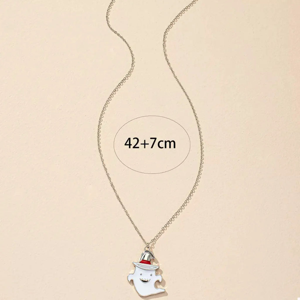 Halloween Cute Ghost Pendant Necklace by Trendsi