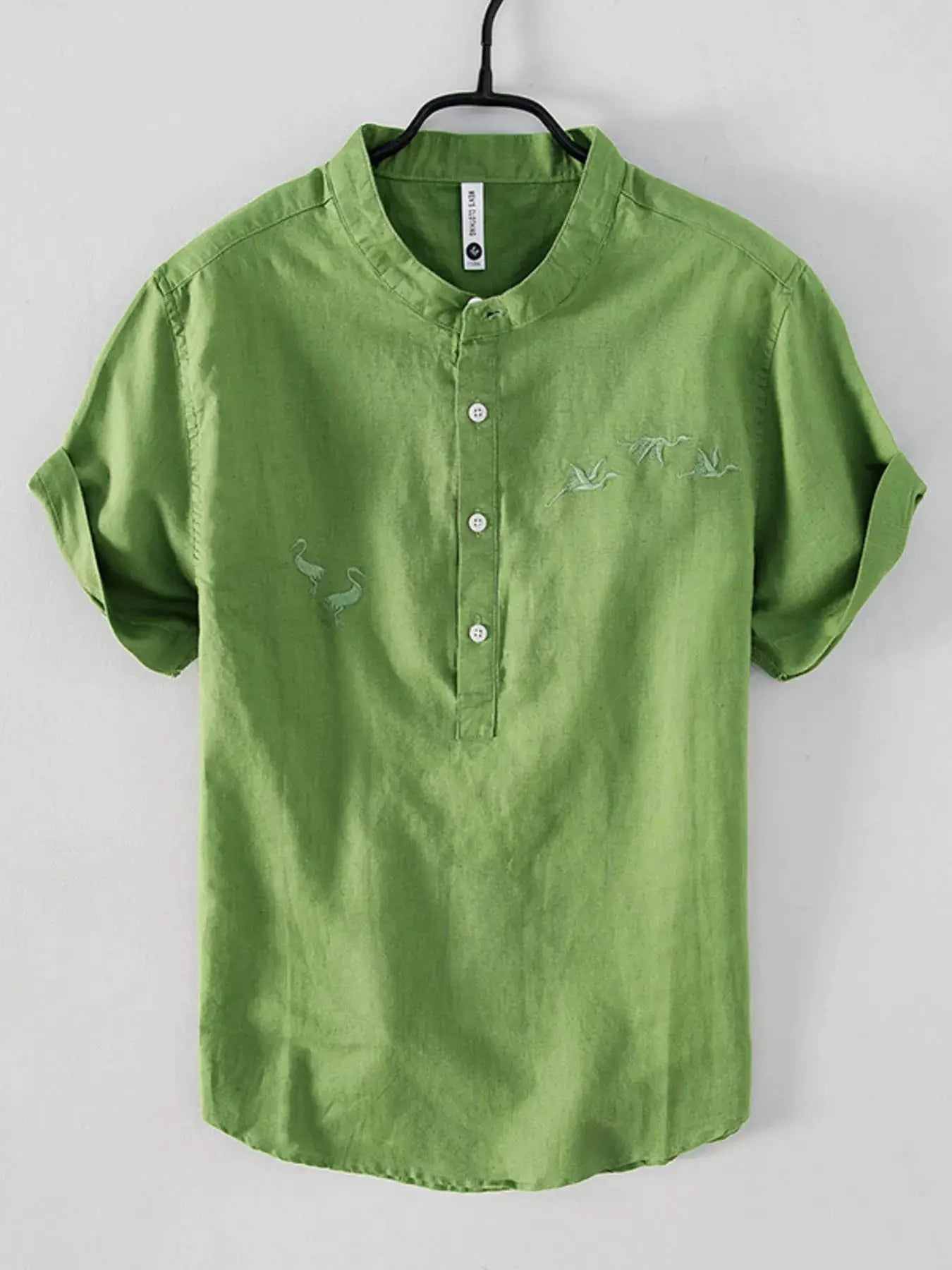 Men's Plus Size Button Detail Short Sleeve Blouse by Trendsi