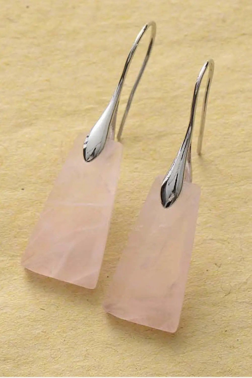 Handmade Geometrical Shape Natural Stone Dangle Earrings by Trendsi