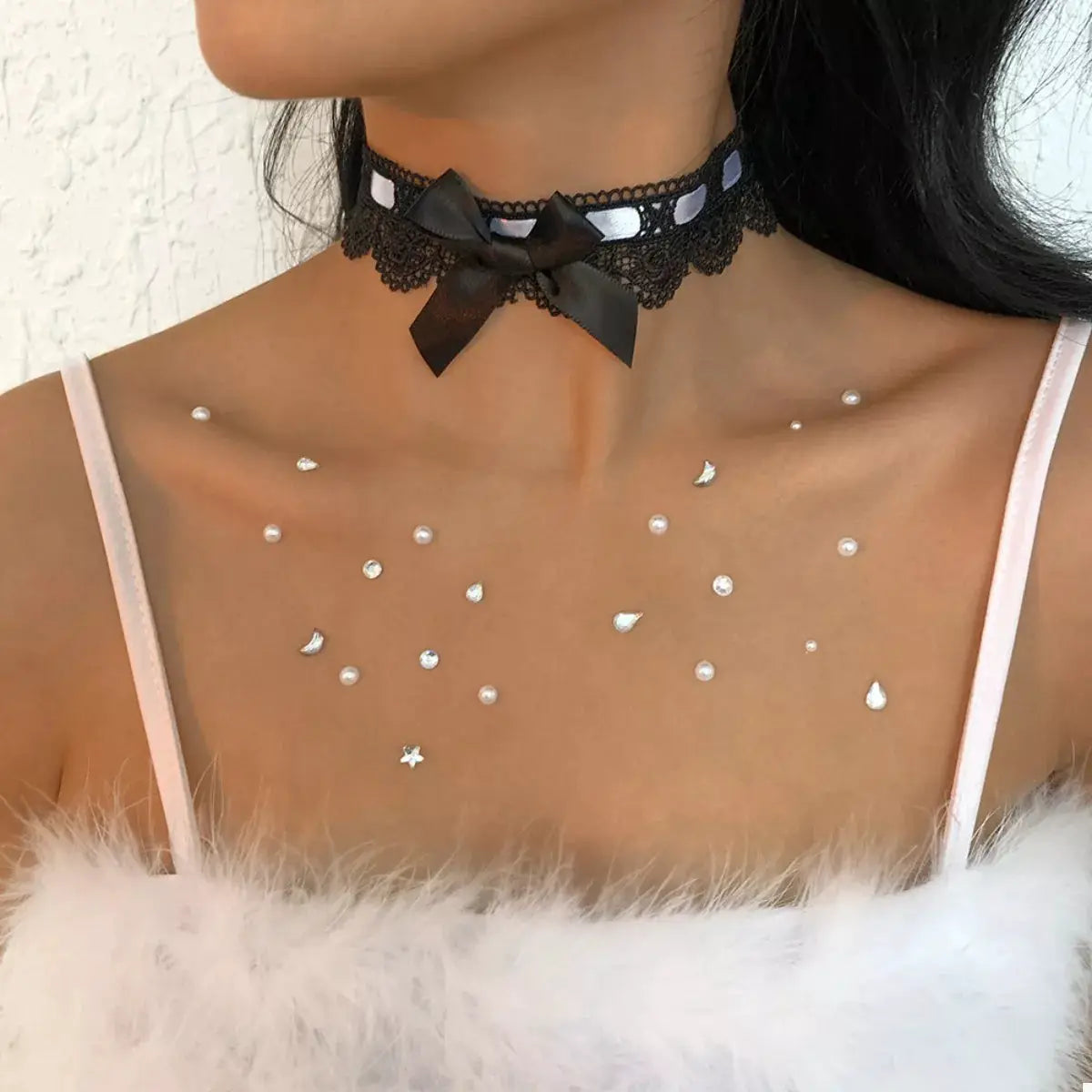Lace Bow Choker Necklace by Trendsi