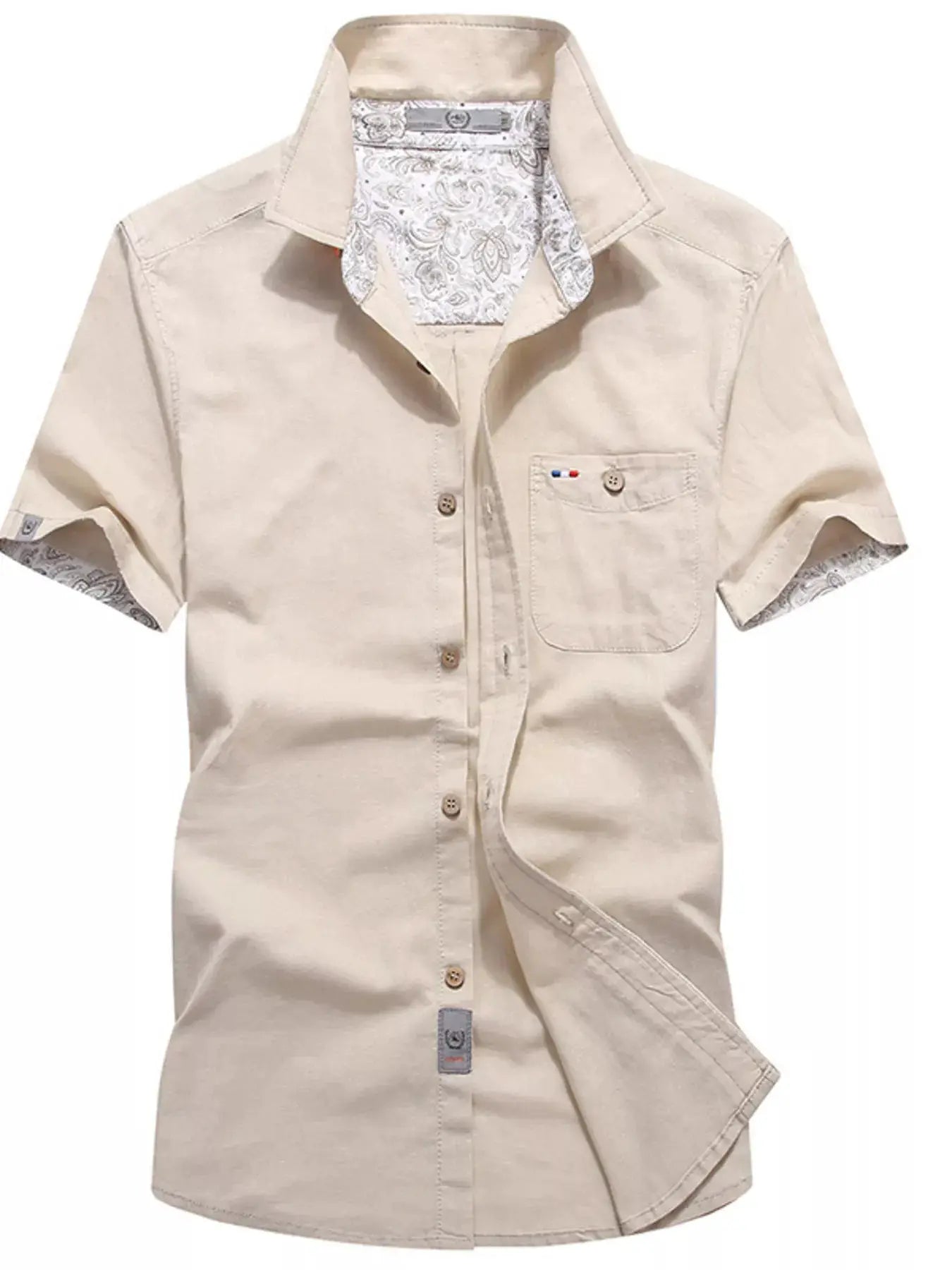 Men's Full Size Button Up Short-Sleeve Casual Shirt Plus Size by Trendsi