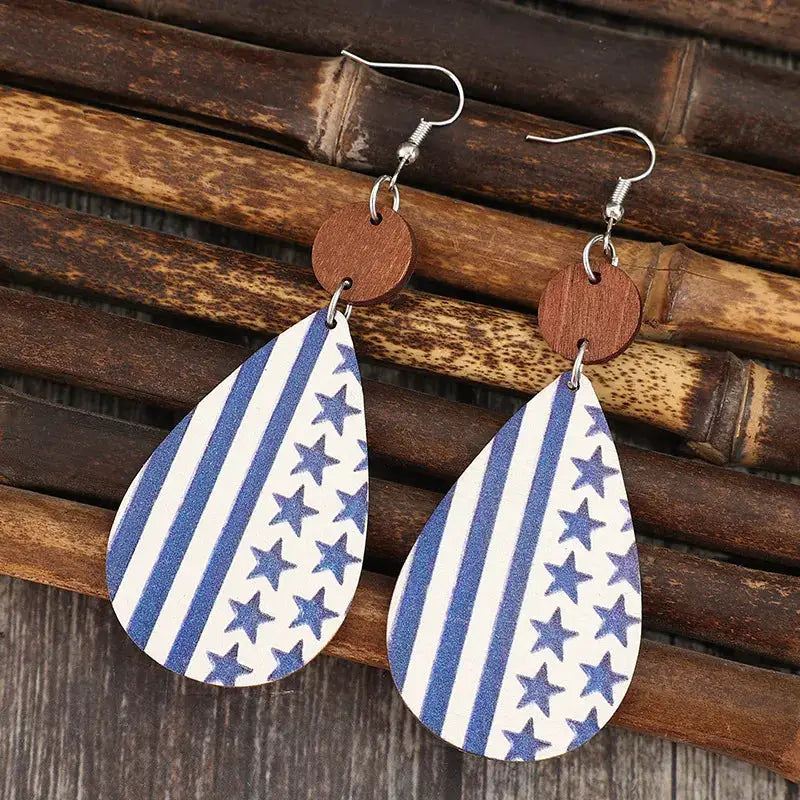 Printed PU Leather Dangle Earrings by Trendsi