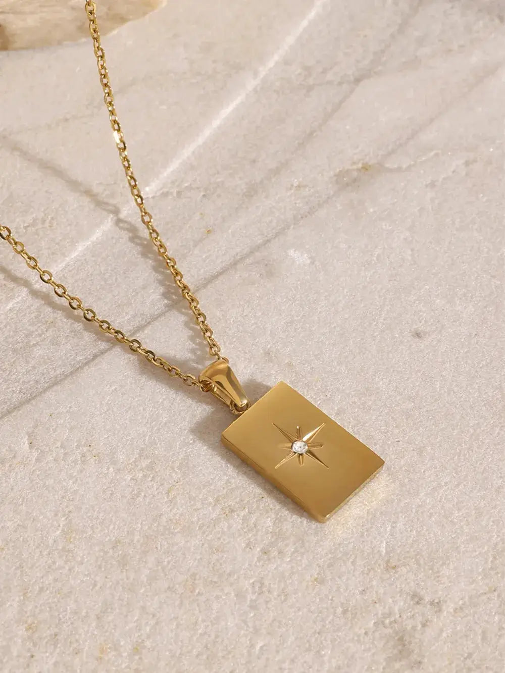 18K Gold-Plated Stainless Steel Double-Layered Necklace by Trendsi