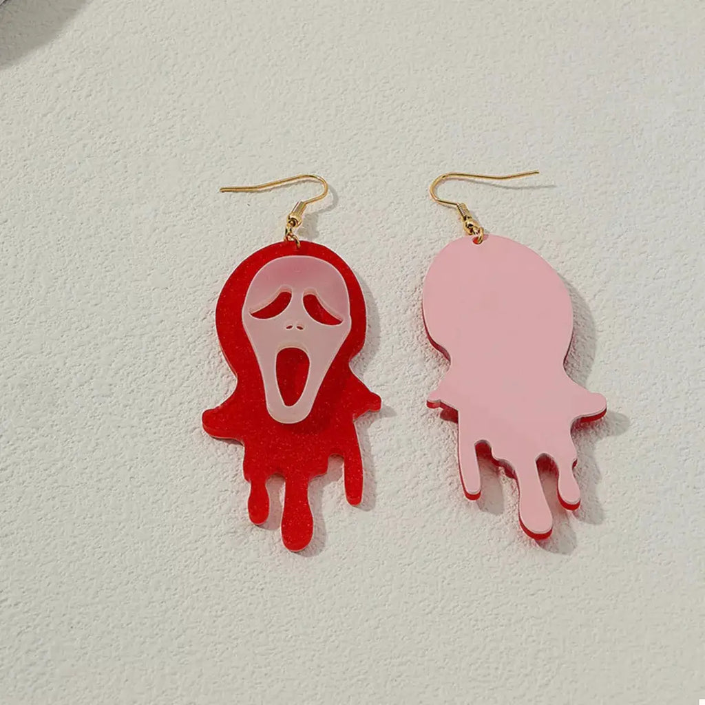 Halloween Ghost Scream Dangle Earrings by Trendsi
