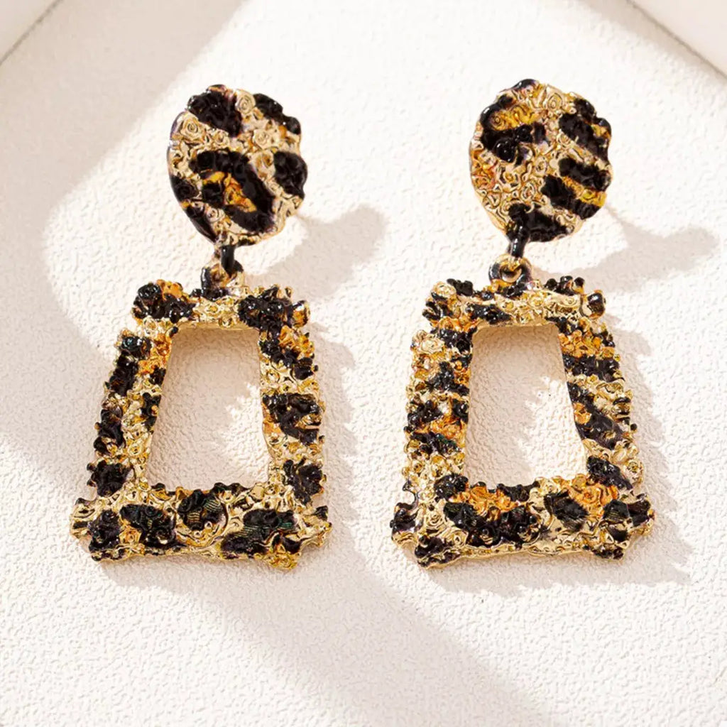 18K Gold-Plated Leopard Dangle Earrings by Trendsi