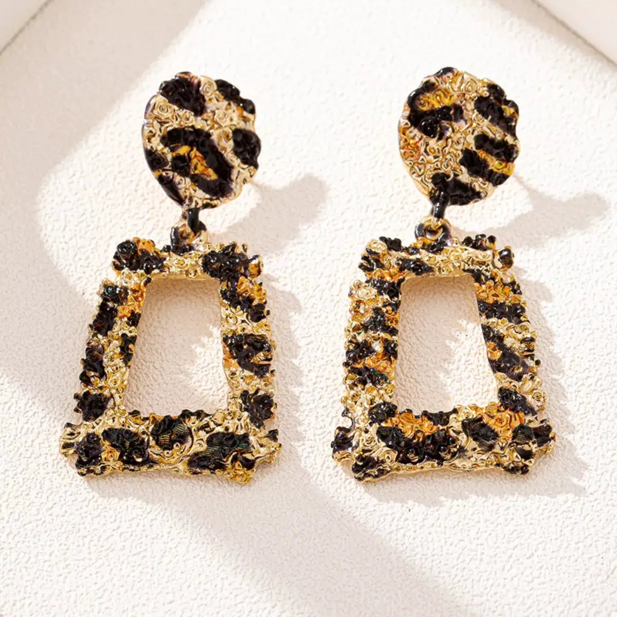 18K Gold-Plated Leopard Dangle Earrings by Trendsi