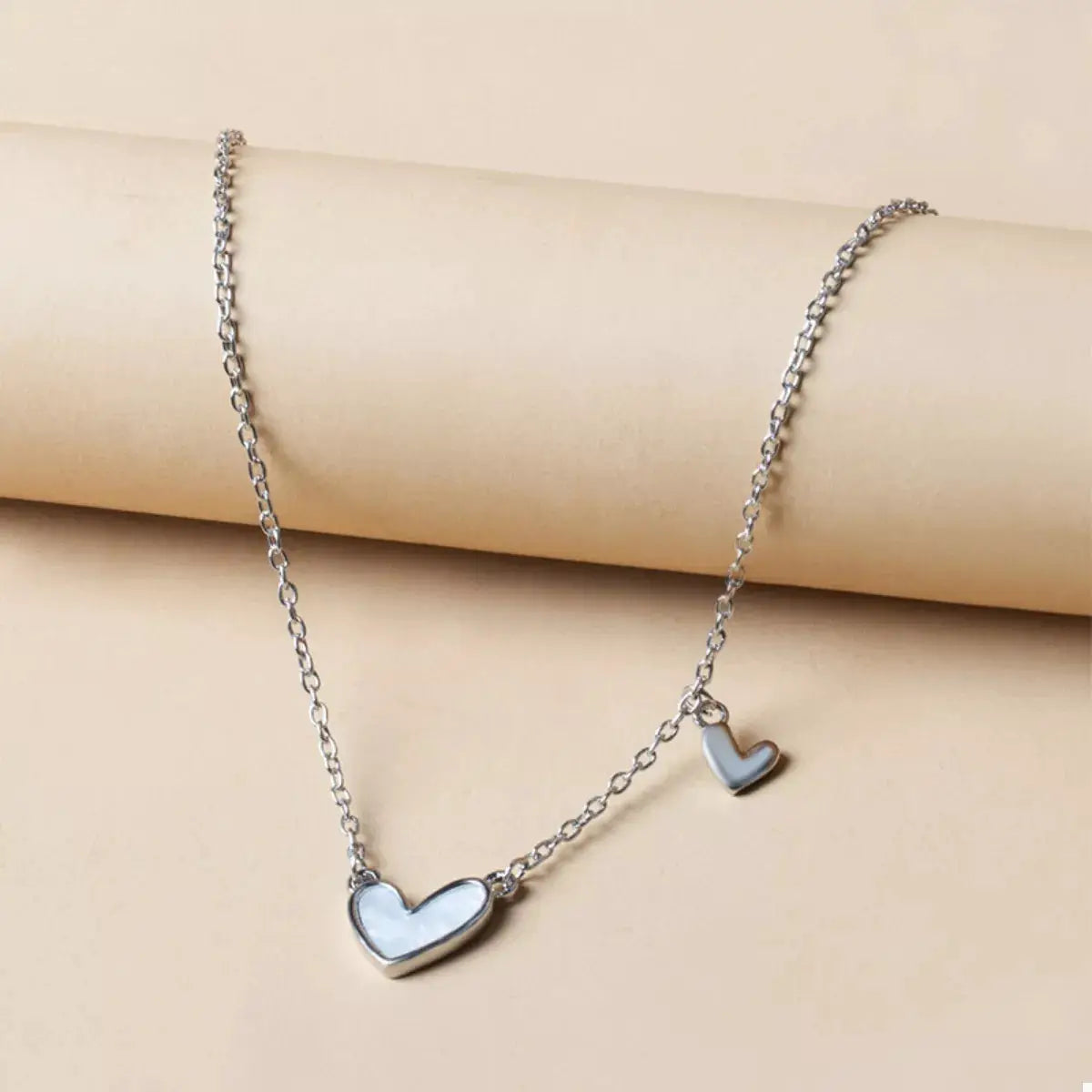 Alloy Heart Pendant Necklace by Trendsi