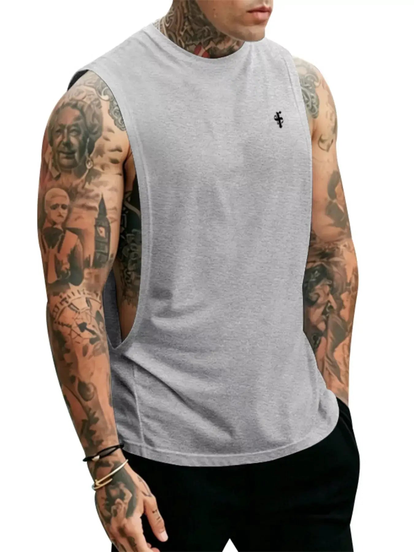 Men's Full Size Round Neck Tank Top Plus Size by Trendsi