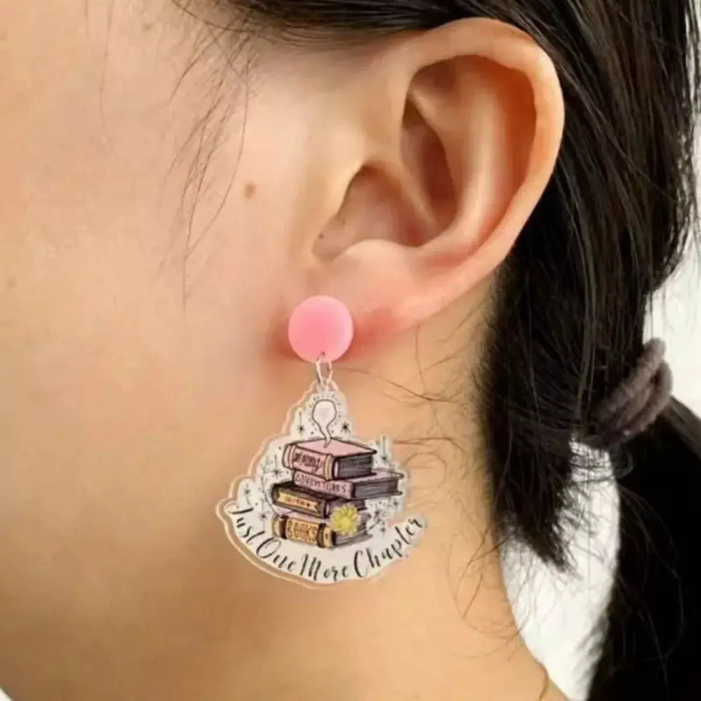 Book Stack Acrylic Drop Earrings by Trendsi