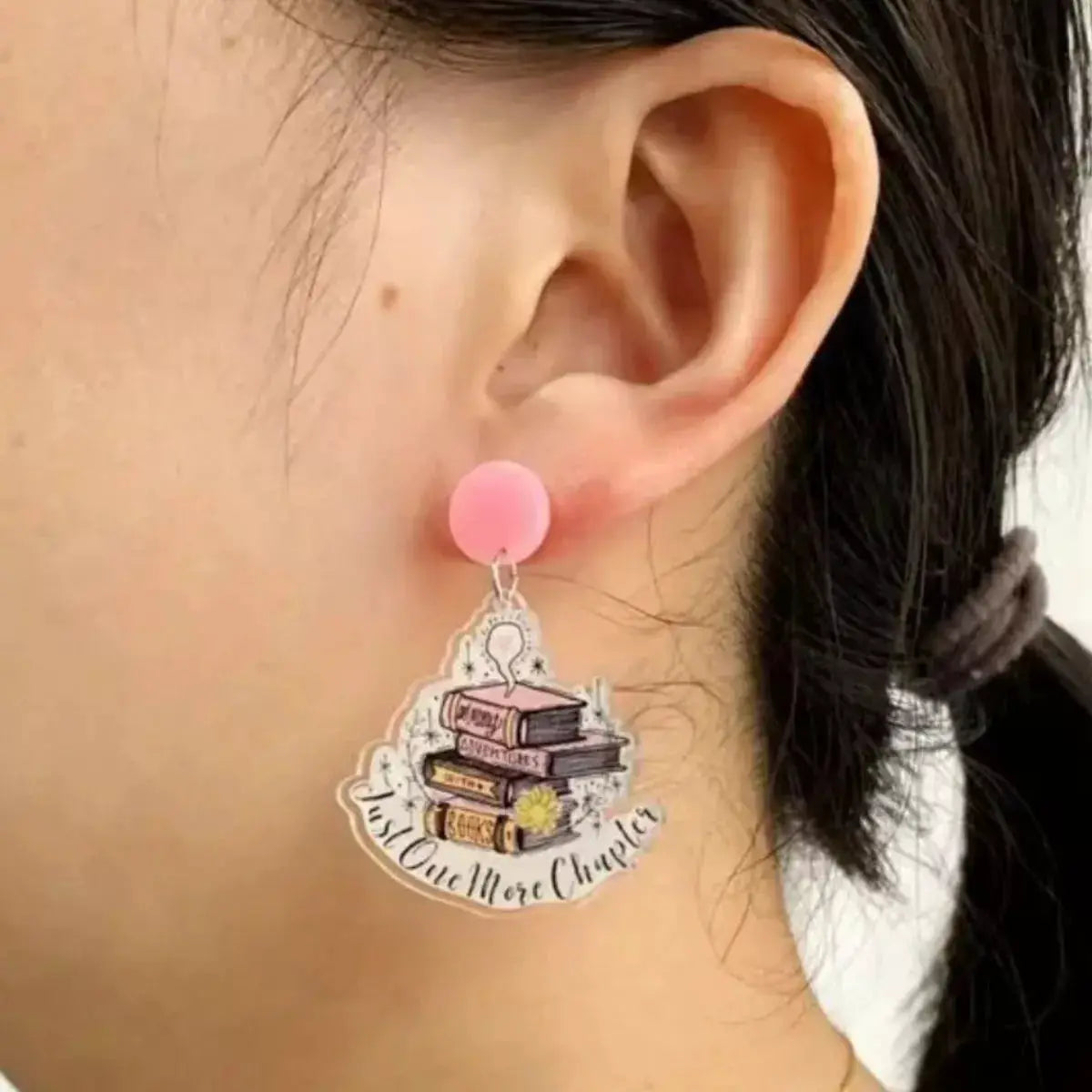 Book Stack Acrylic Drop Earrings by Trendsi