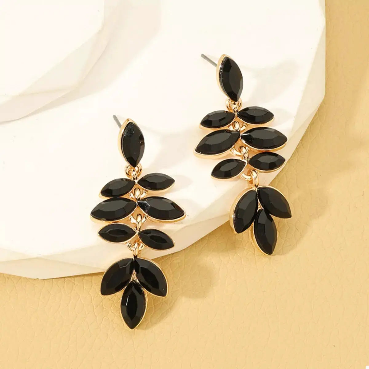 18K Gold-Plated Alloy Resin Leaf Drop Earrings by Trendsi