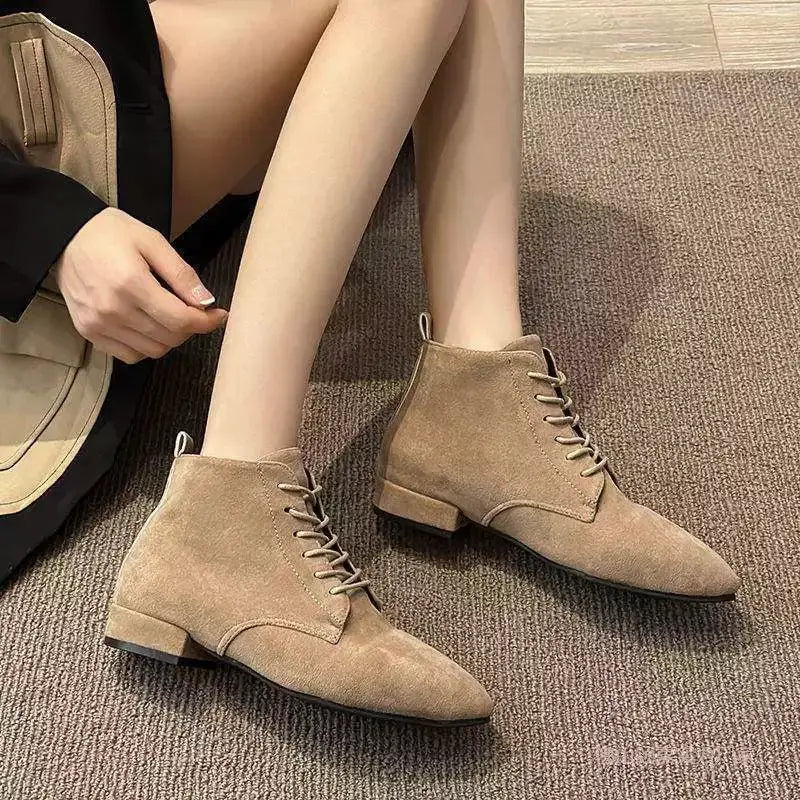 Point Toe Block Heels Boots by Trendsi