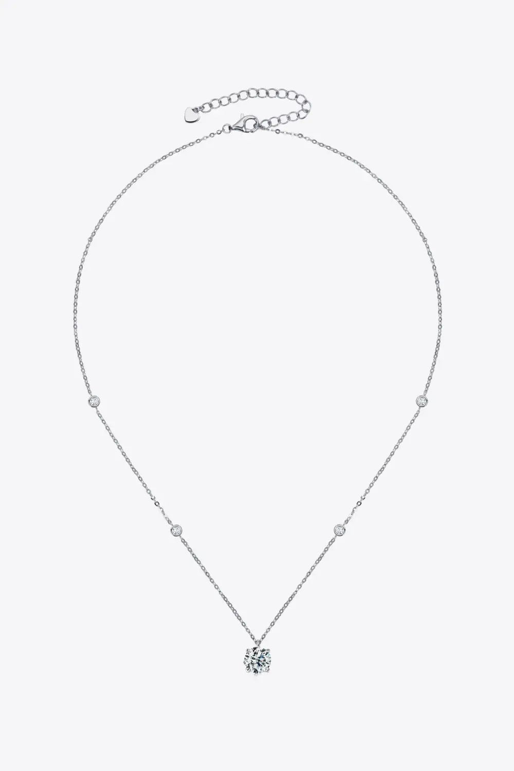 2 Carat Moissanite 4-Prong 925 Sterling Silver Necklace by Trendsi