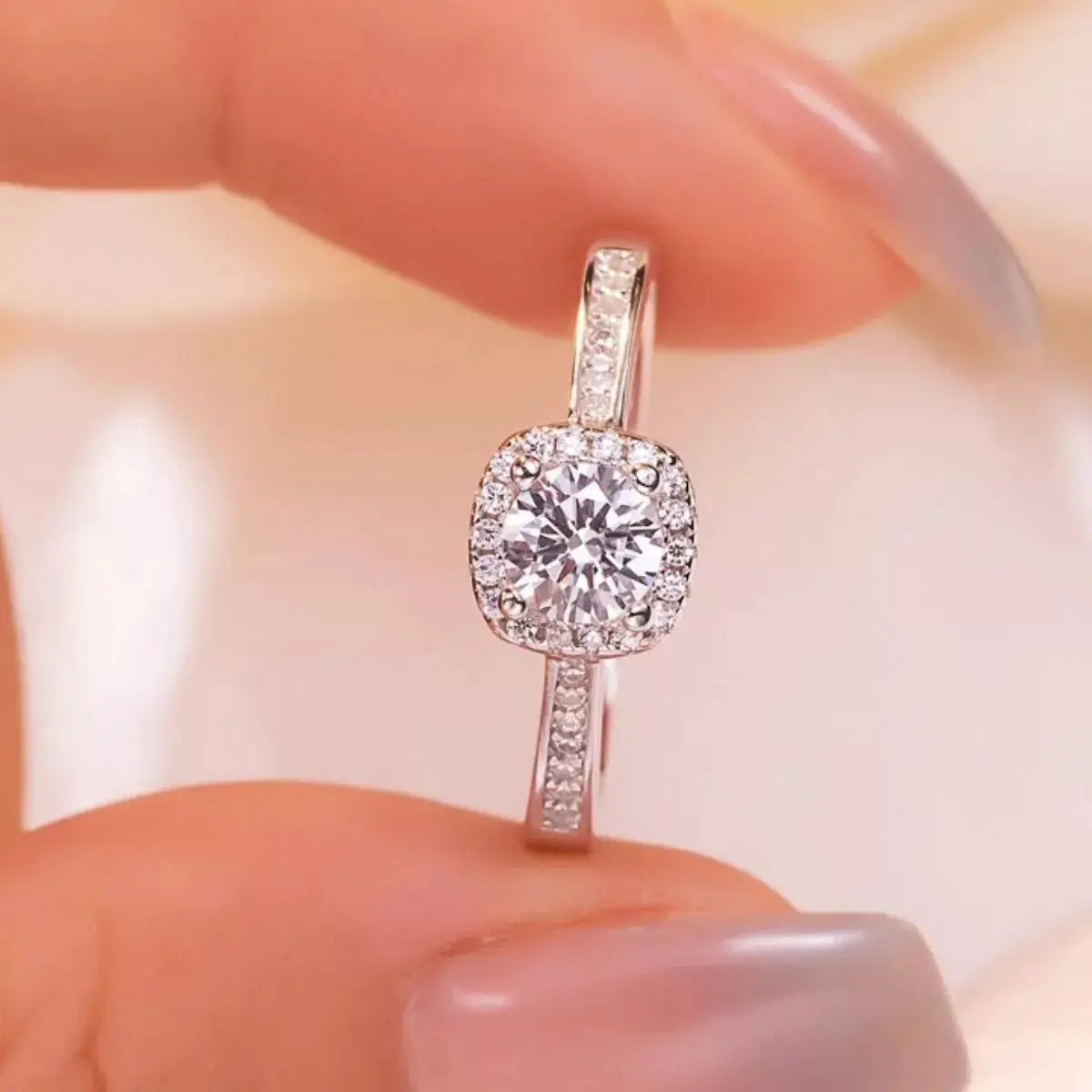 2 Carat Moissanite 925 Sterling Silver Ring by Trendsi