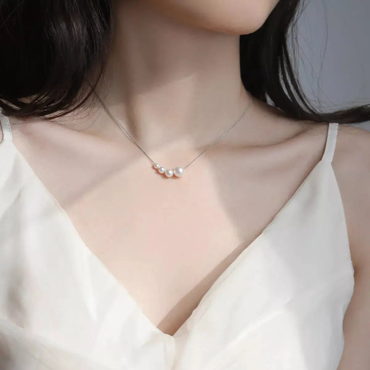 Pearl 925 Sterling Silver Necklace by Trendsi