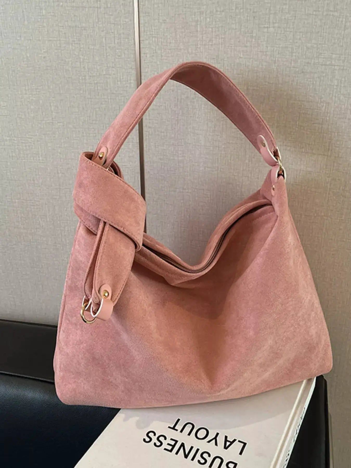 Suede Knot Shoulder Bag by Trendsi