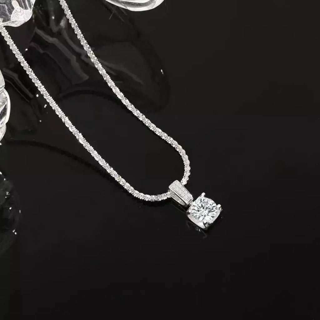 1 Carat 925 Sterling Silver Moissanite Necklace by Trendsi