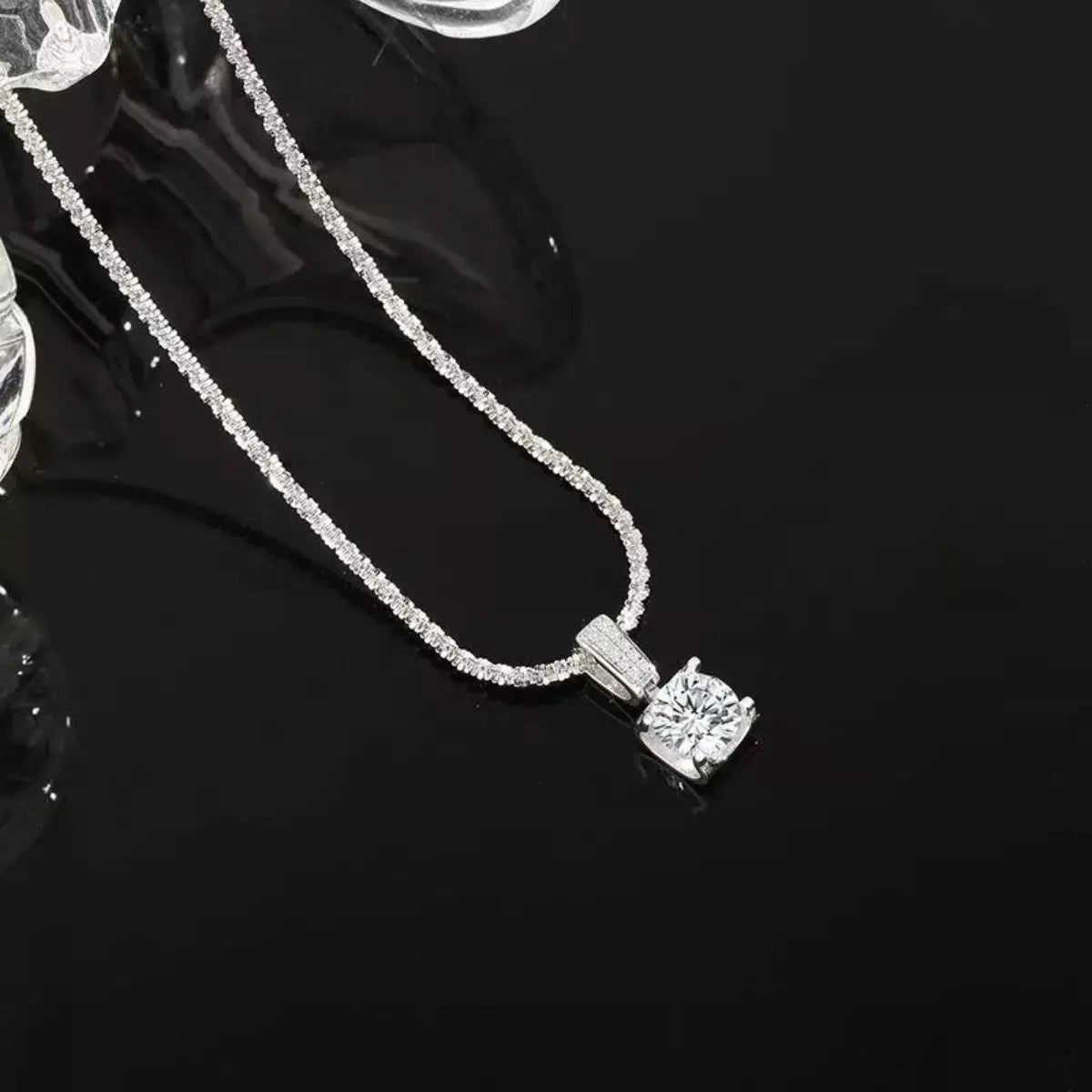 1 Carat 925 Sterling Silver Moissanite Necklace by Trendsi