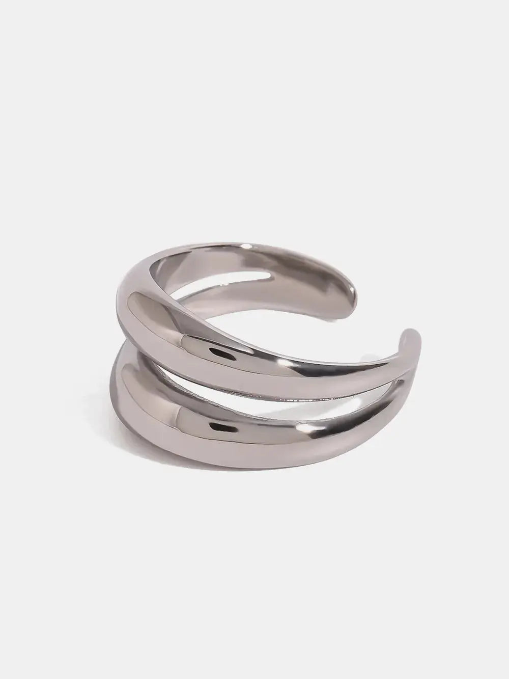 Stainless Steel Double-Layered Ring by Trendsi