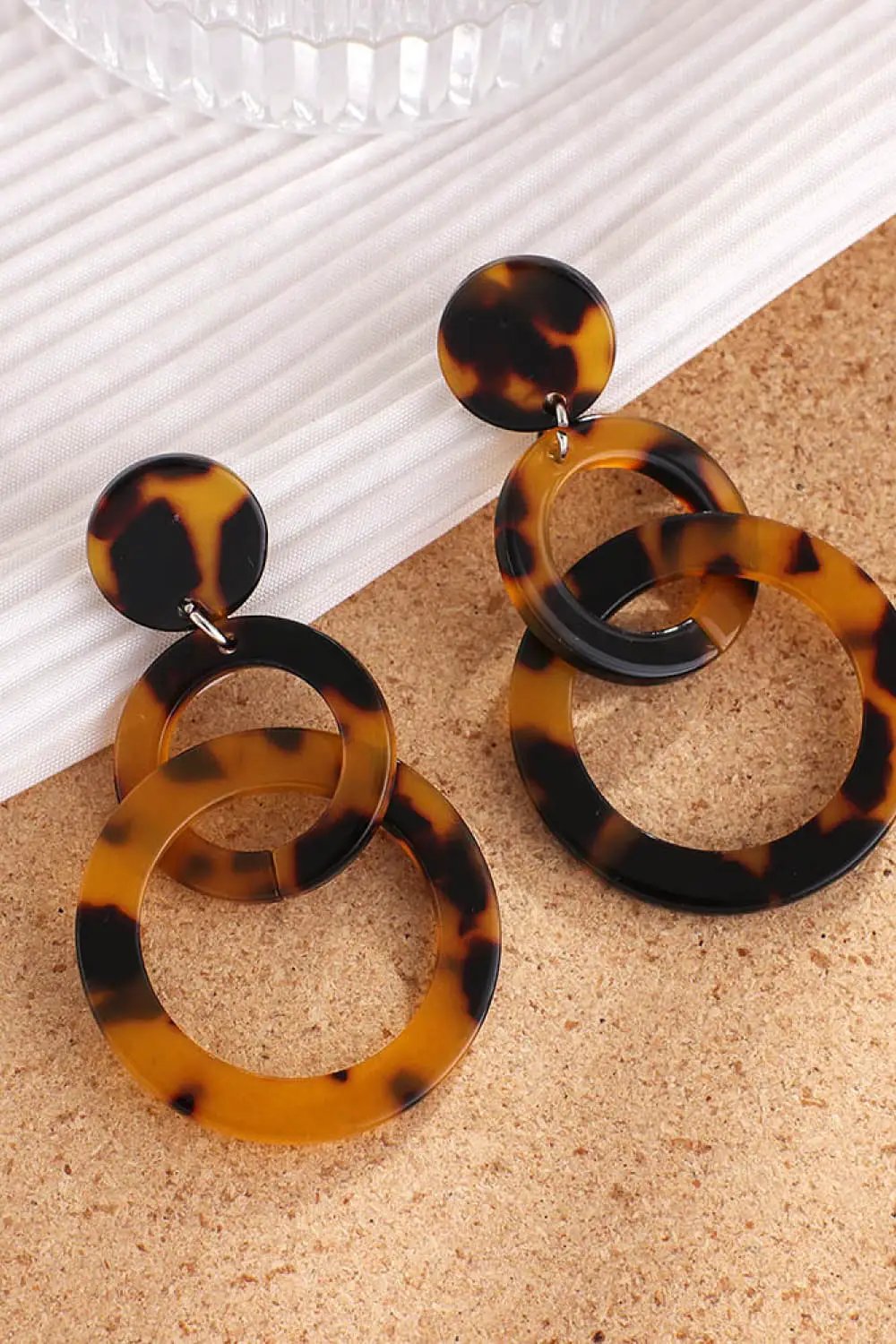 Acrylic Double-Hoop Earrings by Trendsi