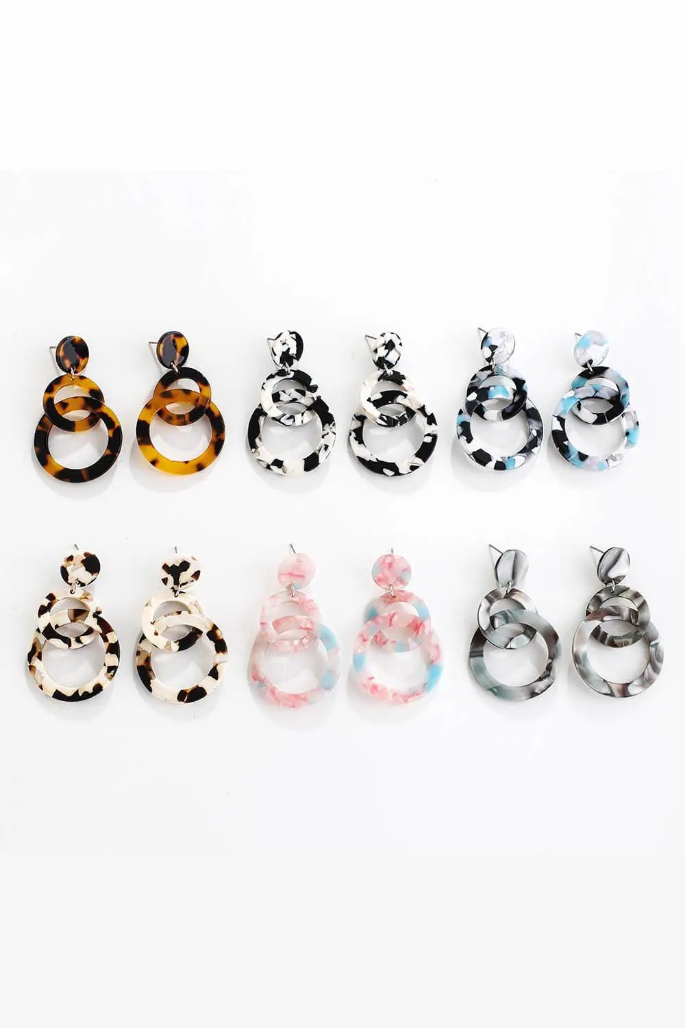 Acrylic Double-Hoop Earrings by Trendsi