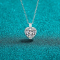 2 Carat Moissanite 925 Sterling Silver Heart Shape Necklace by Trendsi