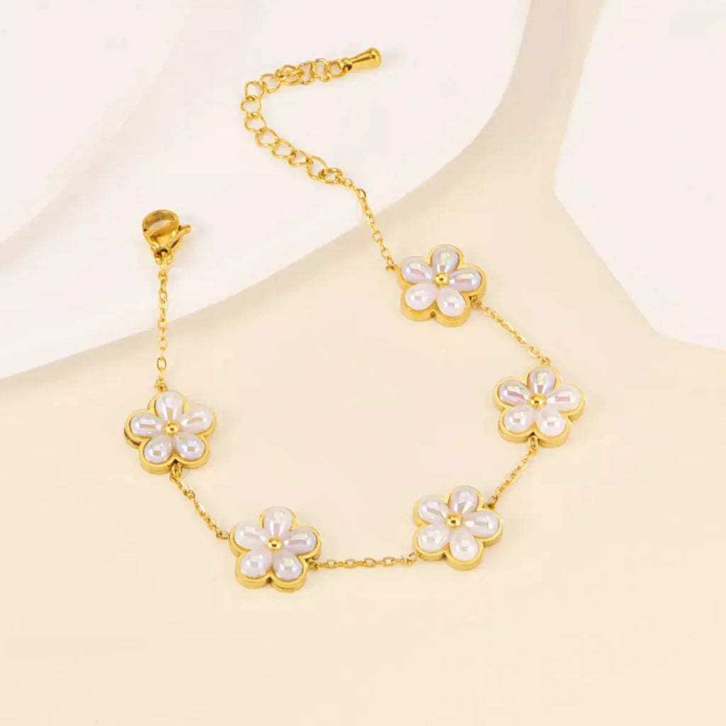 18K Gold-Plated Flower Jewelry Set by Trendsi