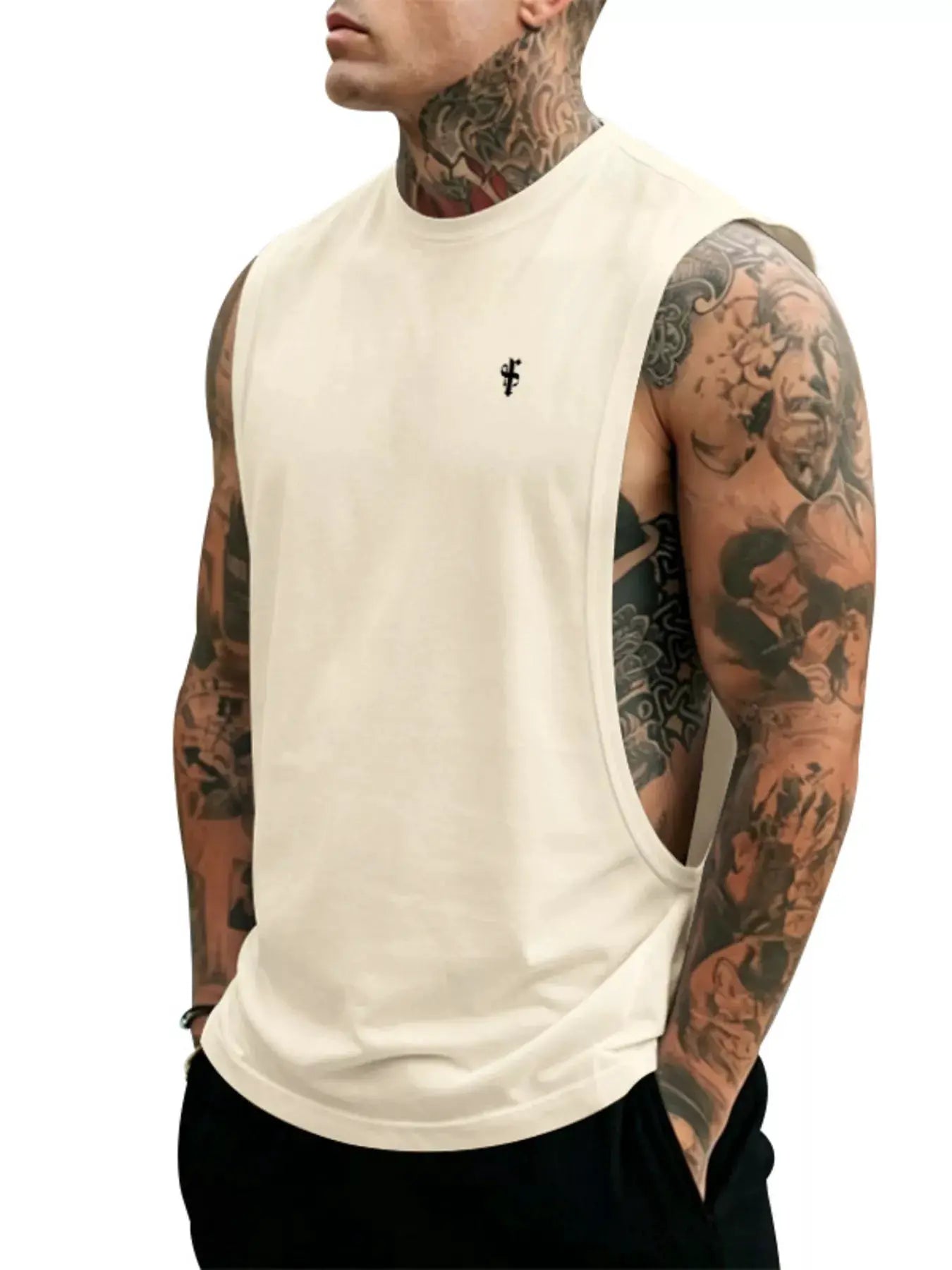 Men's Full Size Round Neck Tank Top Plus Size by Trendsi