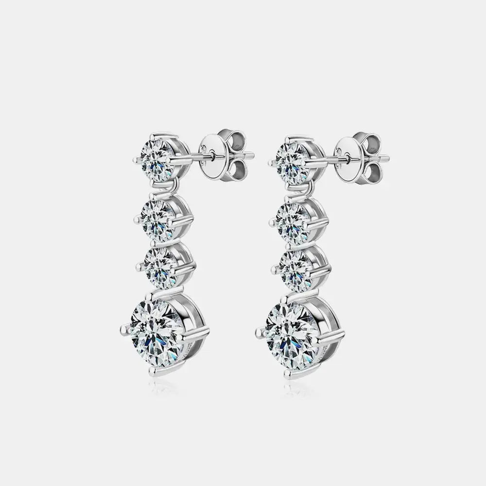 4 Carat Moissanite 925 Sterling Silver Earrings by Trendsi