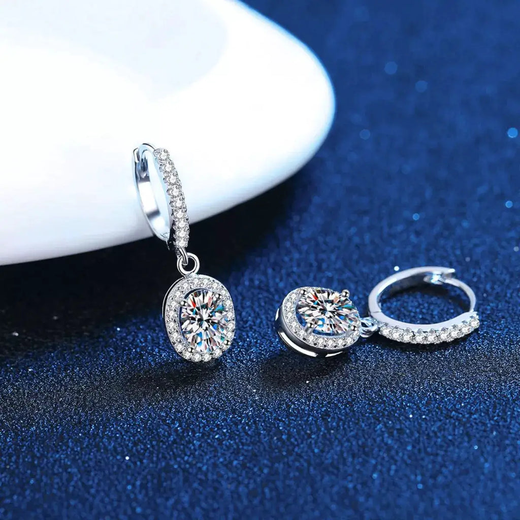 1 Carat Moissanite 925 Sterling Silver Drop Earrings by Trendsi