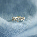 Knotted Hearts 925 Sterling Silver Open Ring by Trendsi