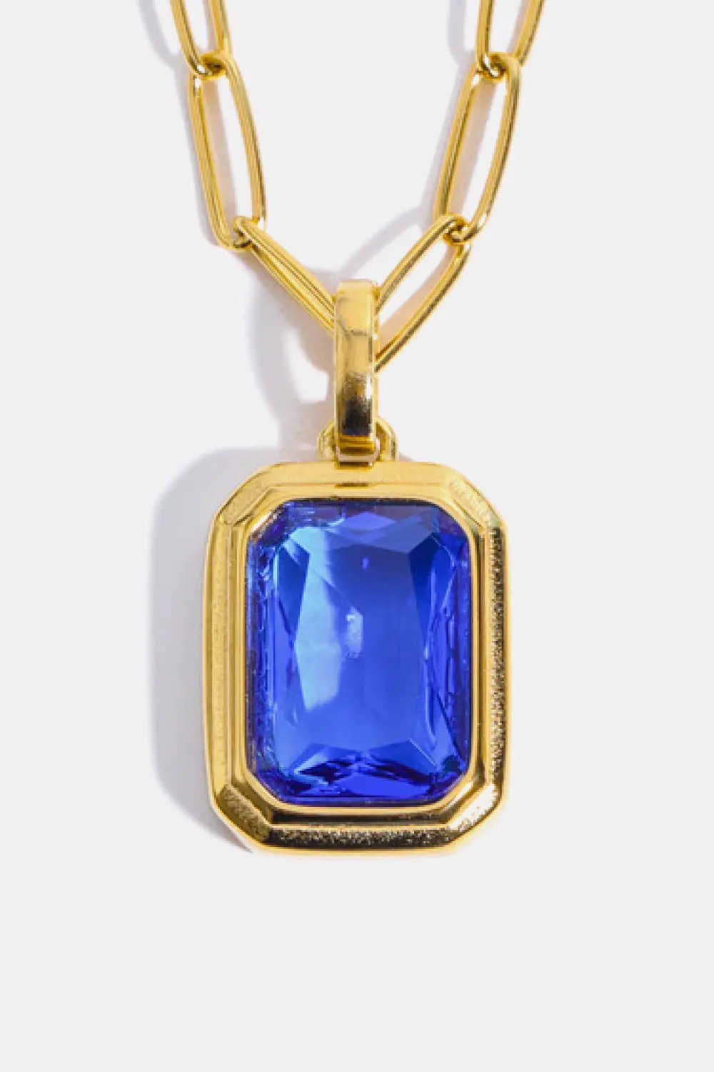 Zircon 18K Gold-Plated Geometrical Shape Pendant Necklace by Trendsi