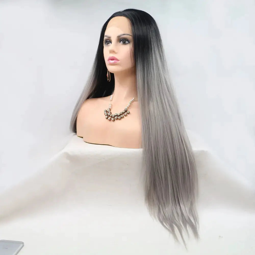 13*3" Lace Front Wigs Synthetic Long Straight 24" 130% Density by Trendsi