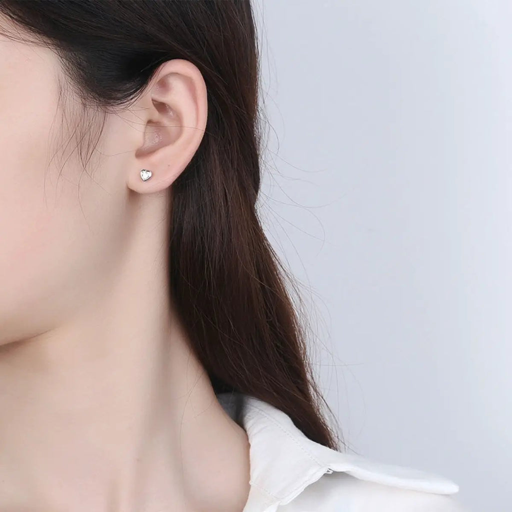 Heart-Shaped Stud Earrings by Trendsi
