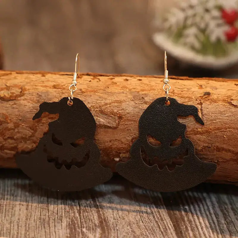 PU Leather Hat Shape Earrings by Trendsi