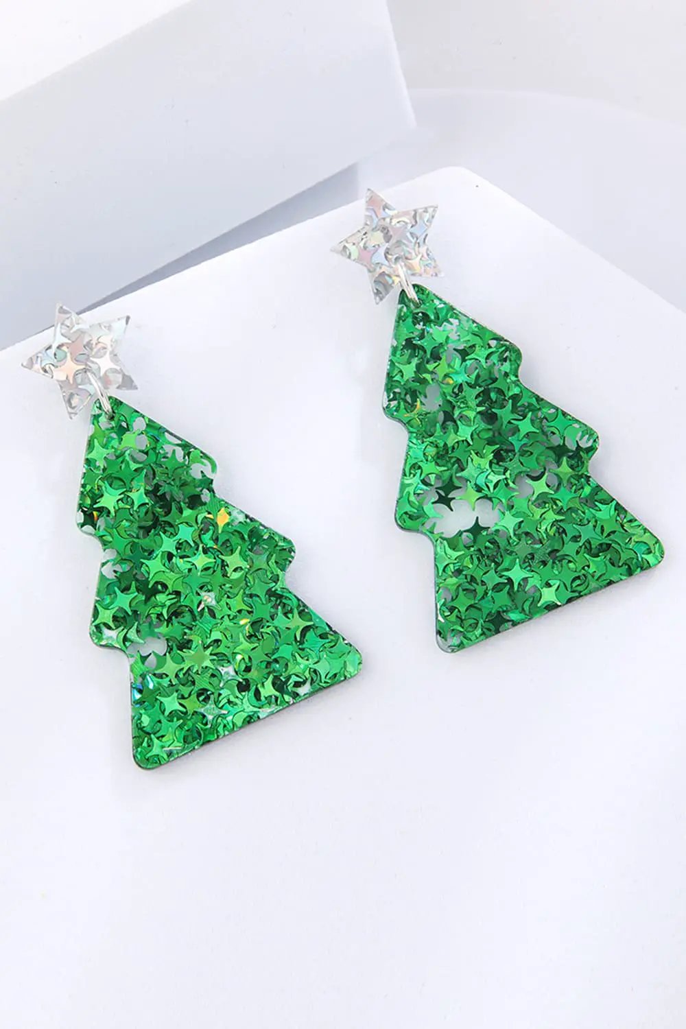 Christmas Tree Acrylic Earrings by Trendsi