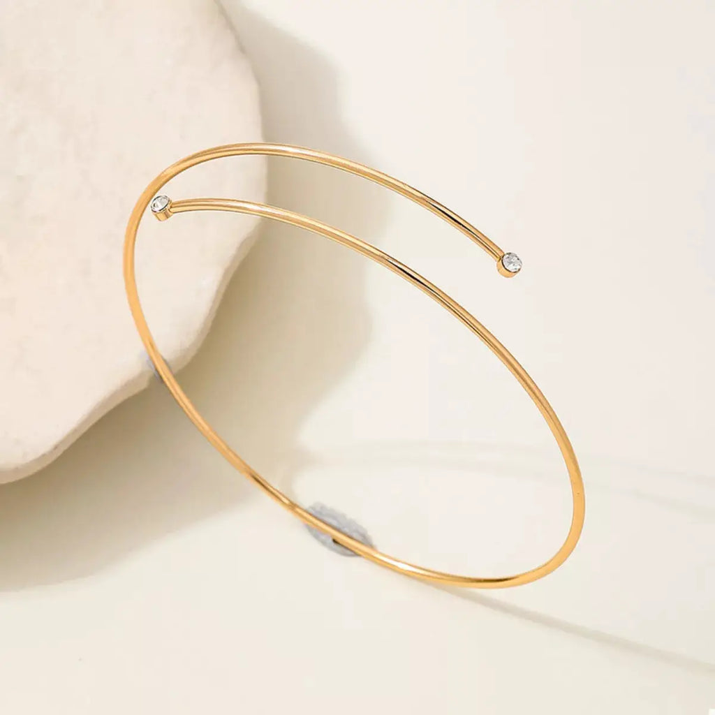 Delicate Gold Wire Upper Arm Bracelet by Trendsi