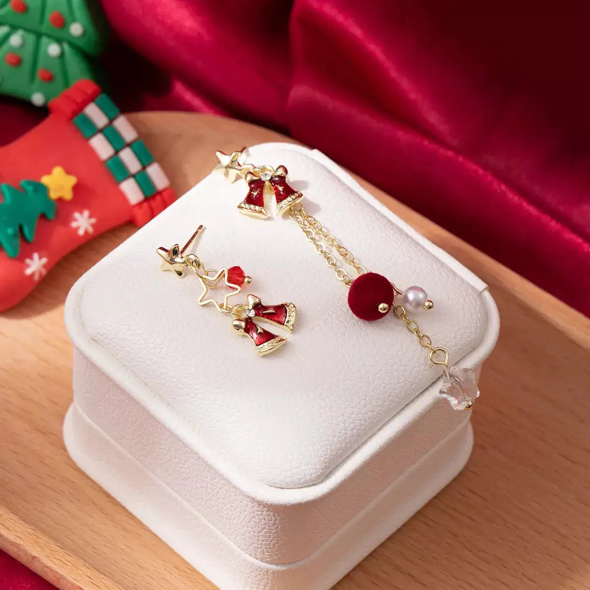 18K Gold-Plated Christmas Bell Earrings by Trendsi