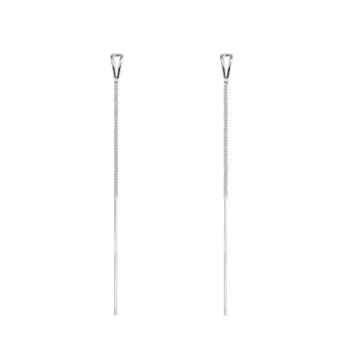 925 Sterling Silver Chain Earrings by Trendsi