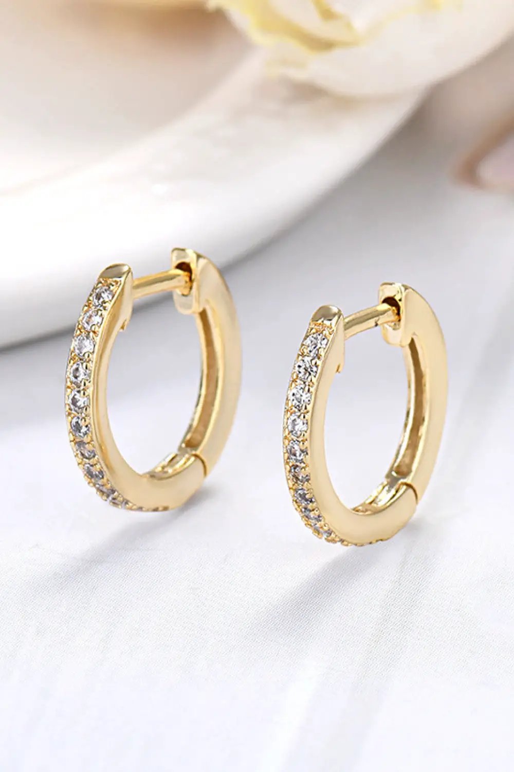 Moissanite 925 Sterling Silver Huggie Earrings by Trendsi