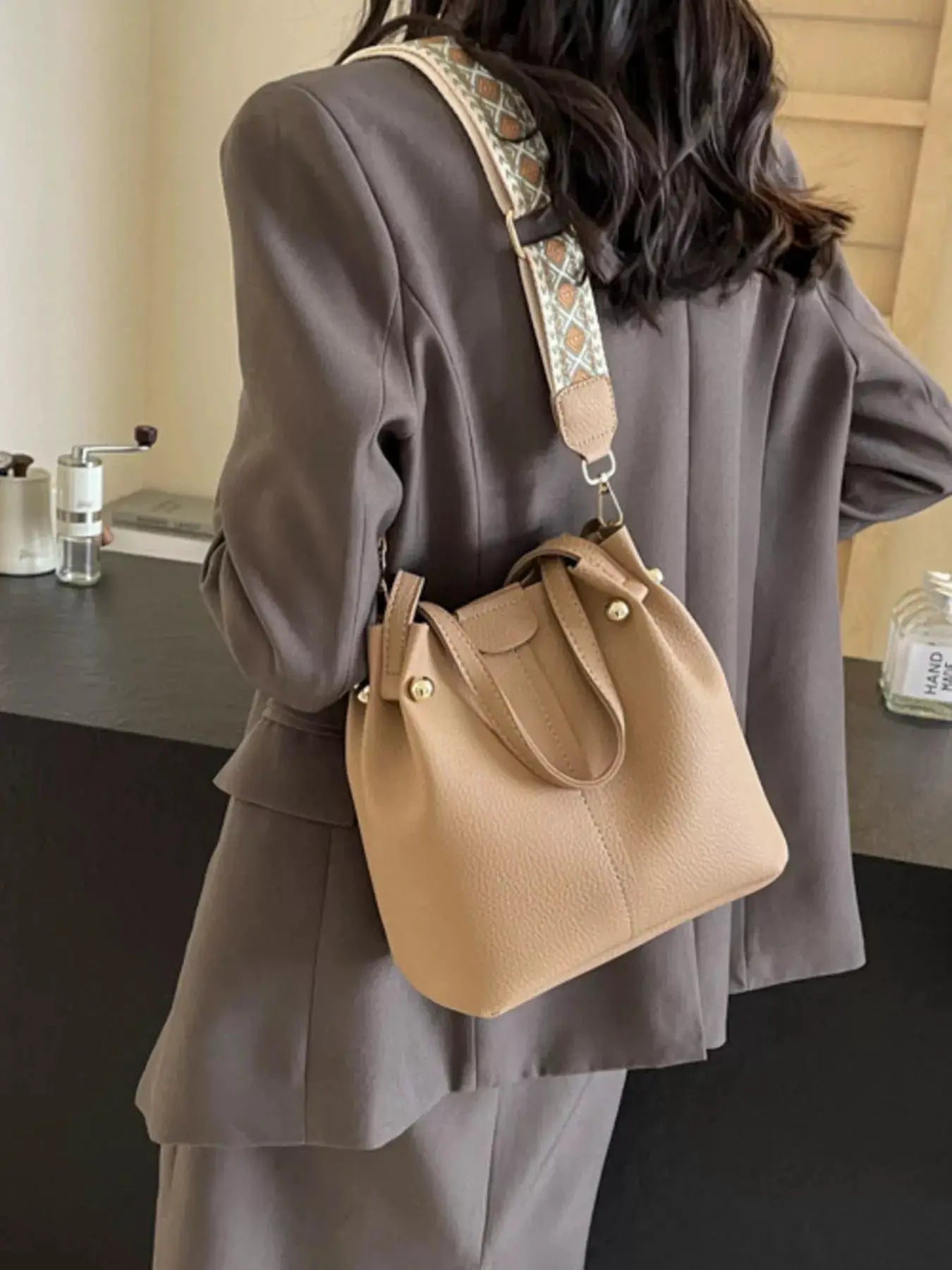 Crossbody Bag with Patterned Strap by Trendsi